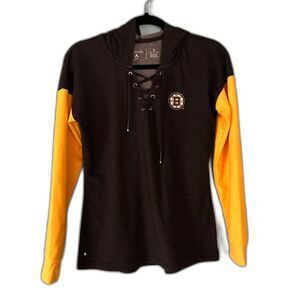 Antigua women's Boston Bruins drawstring black/gold hoodie size medium